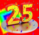 Twenty Five Represents Birthday Party And Anniversaries Stock Photo