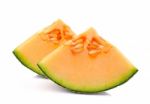 Cantaloupe Melon Slices Stock Photo