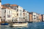 Powerboat Cruising Down The Grand Canal Stock Photo