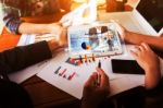 Business Teamwork In Meeting Process Stock Photo