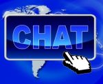 Chat Button Represents World Wide Web And Telephone Stock Photo