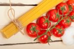 Italian Basic Pasta Ingredients Stock Photo