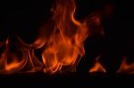 Beautiful Fire Flames On Black Background Stock Photo