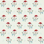 Christmas Seamless Pattern With Snowman Stock Photo