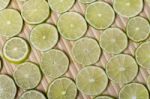 Round Slices Of Lime Fruit Stock Photo