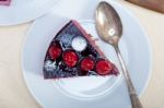 Blueberry And Raspberry Cake Mousse Dessert Stock Photo