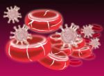 Blood Molecule Virus Maroon Retro Stock Photo