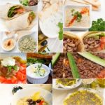 Arab Middle Eastern Food Collage Stock Photo