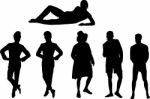 Silhouette guys Stock Photo