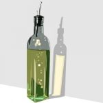 Olive Oil Glass Bottle Stock Photo