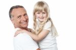 Joyful Father With Cute Little Daughter Stock Photo