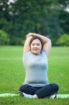 Happy Woman Posing Outdoor Stock Photo