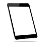 Mockup Black Tablet Isolated On White Design Stock Photo