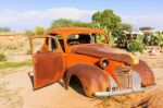 Old And Rusty Vintage Car In Namibia Stock Photo