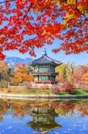 Gyeongbokgung Palace In Autumn,south Korea Stock Photo