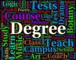 Degree Word Shows Graduate Words And Graduation Stock Photo