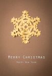 Vintage Christmas Postcard With True Paper Snowflakes Stock Photo