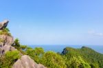 High Angle View Sea And Sky Stock Photo