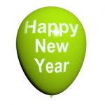 Happy New Year Balloon Shows Parties And Celebration Stock Photo