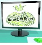 Norwegian Krone Indicates Forex Trading And Coin Stock Photo