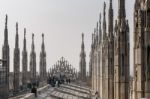 Detail Of The Skyline Of The Duomo In Milan Stock Photo