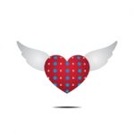 Heart With Wings Love Flat Design Icon  Illustration Stock Photo