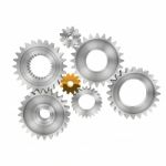 3d Rendering Gears Background Stock Photo