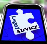 Legal Advice Smartphone Means Lawyer Assistance Online Stock Photo