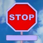 Stop Sign With Blank Copy Space For Message Stock Photo