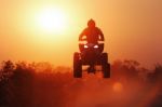 Silhouette Quadbike Jump Stock Photo