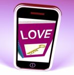 Love Phone Shows Key To Affectionate Feelings Stock Photo