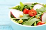 Vegetarian And Dieting Food With Salad Stock Photo