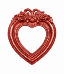 Red Heart Shape Picture Frame Stock Photo