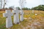 Stone Crosses In The Old Cemetery Stock Photo