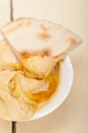 Hummus With Pita Bread Stock Photo