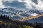 Autumn Colours In Wyoming Stock Photo