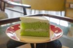 Coconut Cake Pandan Stock Photo