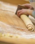 Making Cinnamon Rolls Stock Photo