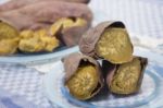 Oven Sweet Potatoes Stock Photo