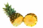 Pineapple Halved Stock Photo