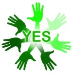 Hands Yes Means Agreeing O.k. And Affirm Stock Photo