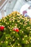 Abstract Of Christmas Tree Light Bokeh For Background Stock Photo