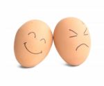 Smiley And Angry Egg Stock Photo