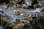 Tiny Rapids At The Val Vertova Torrent Lombardy Near Bergamo In Stock Photo