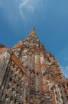 Thai Temple ,at Wat Chaiwatthanaram,ayutthaya,thailand Stock Photo