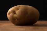 Potato Still Life Wood Black Background Stock Photo