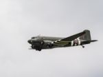 Dakota Aeroplane Flying Over Biggin Hill Airfield Stock Photo