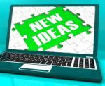 New Ideas On Laptop Showing Innovative Ideas Stock Photo