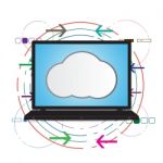 Technology Digital Cyber Security Laptop Cloud Stock Photo