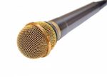 Gold Microphone Stock Photo